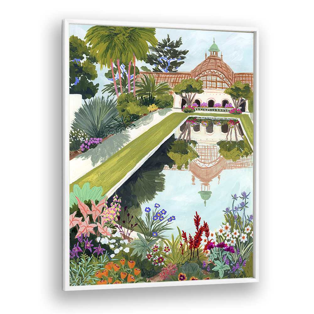 Balboa Park By Sarah Gesek Coastal Wall Art Prints in White Plain Frame