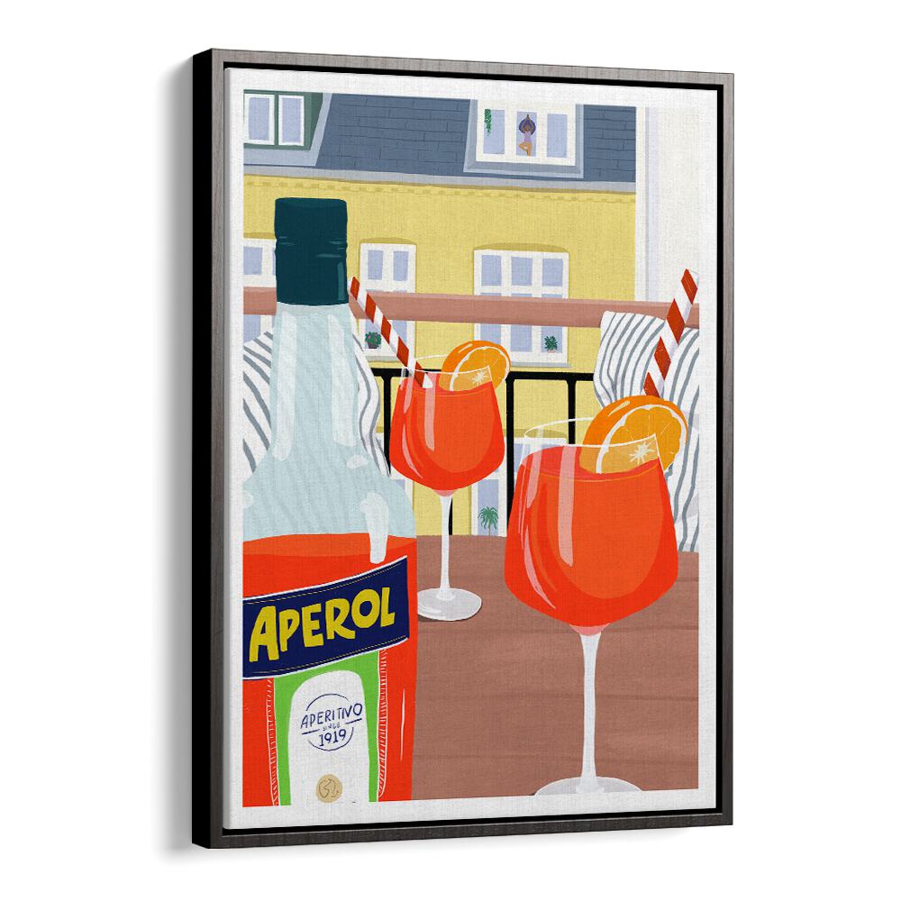 Balcony Bar Art Prints Cafe Posters in Black Floater Frame