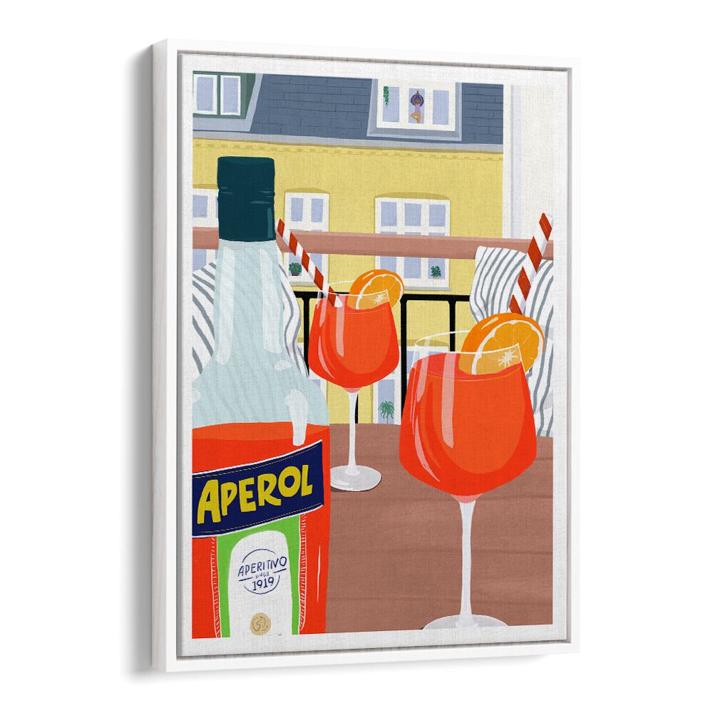 Balcony Bar Art Prints Cafe Posters in White Floater Frame