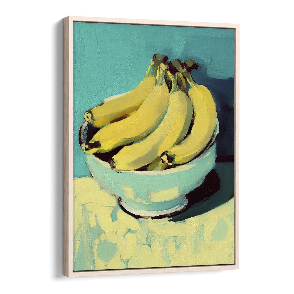 Bananas by Treechild Kitchen Art Prints in Oak Wood Floater Frame