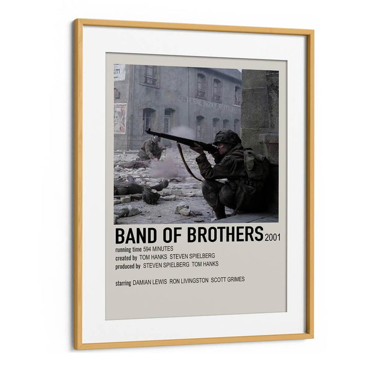 Band Of Brothers 2001 Movie Posters in Oak Wood Frame With Mount