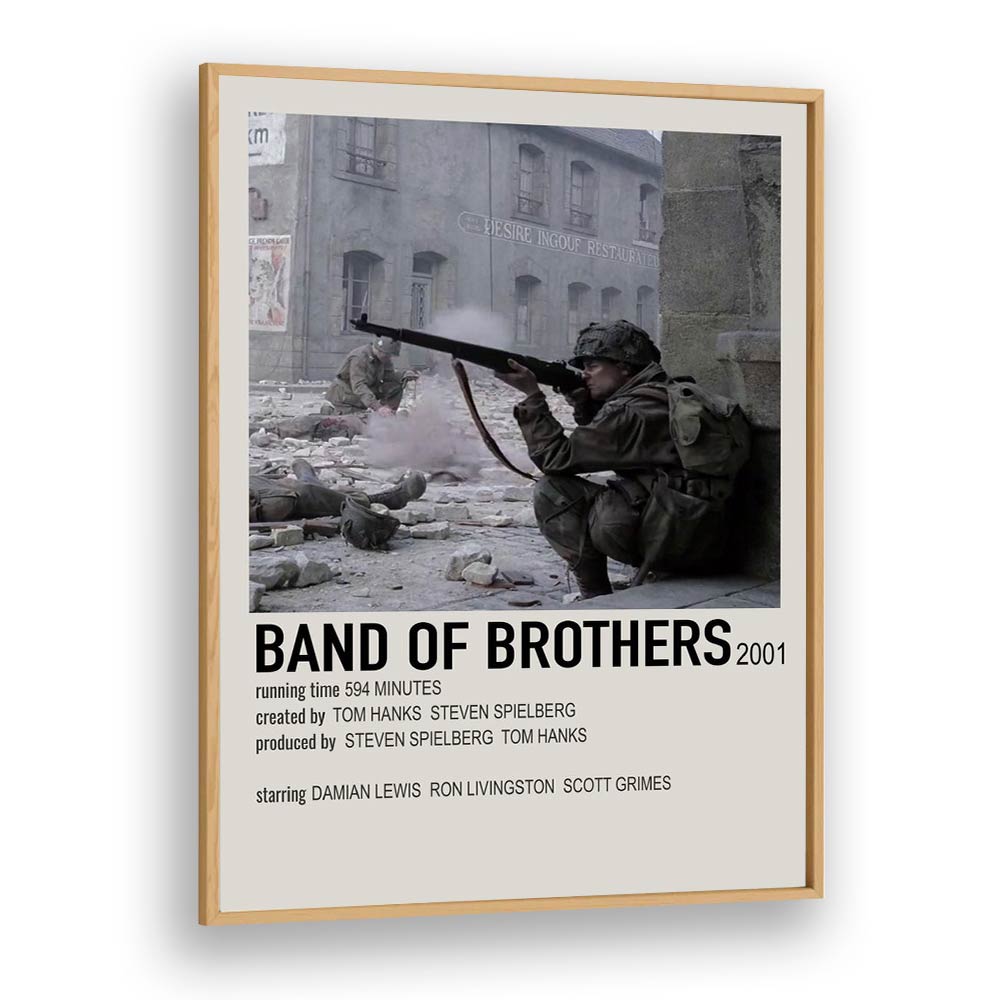 Band Of Brothers 2001 Movie Posters in Oak Wood Plain Frame