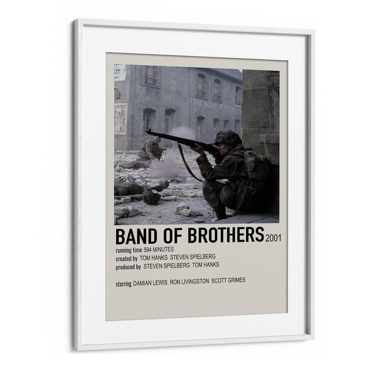 Band Of Brothers 2001 Movie Posters in White Frame With Mount