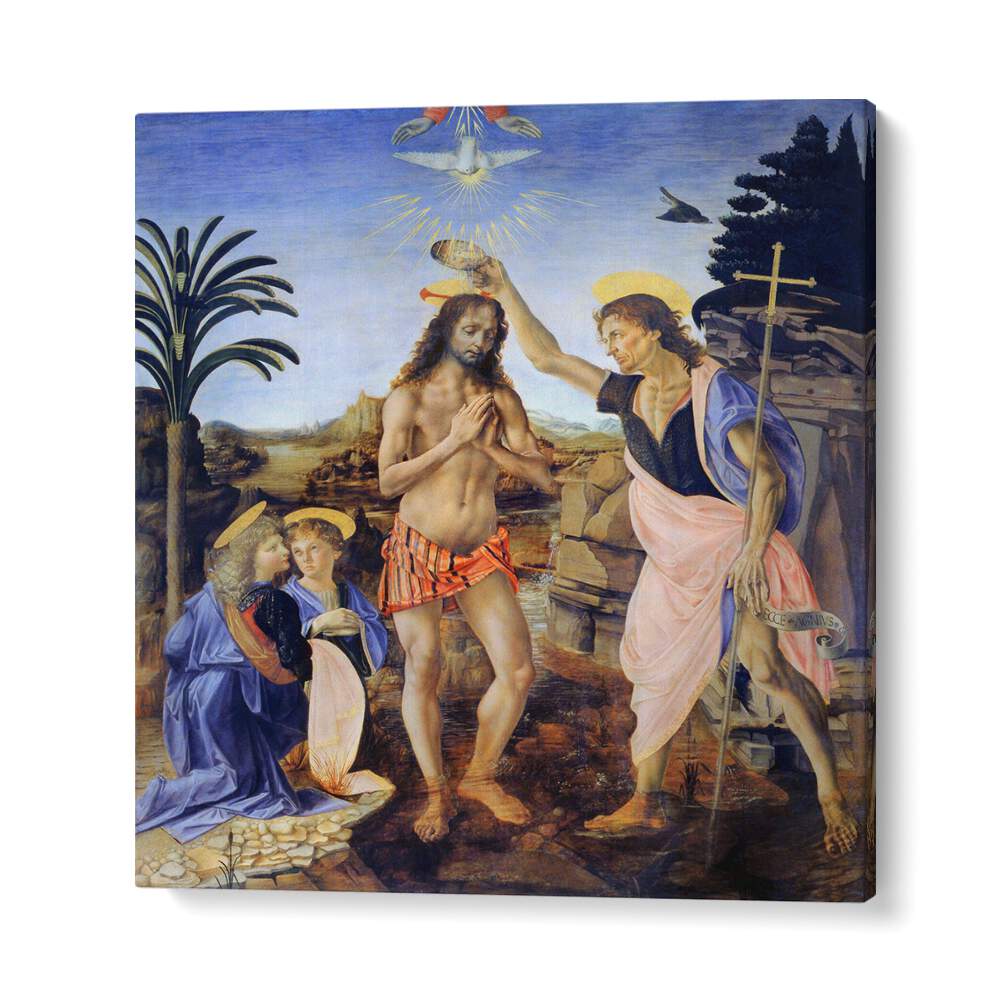 Baptism Of Christ (1470 - 1480) Leonardo Da Vinci art painting Artwork in Gallery Wrap