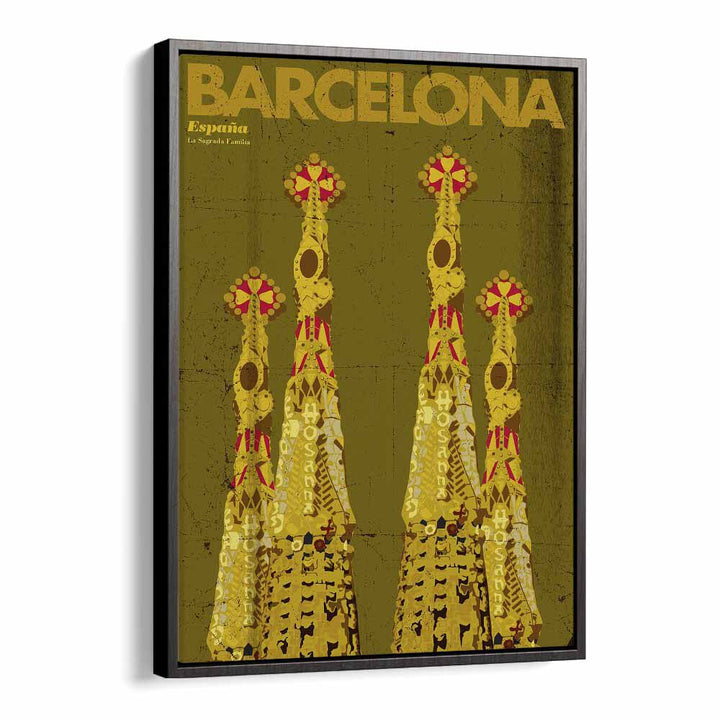 Barcelona-espana  Travel Posters in Black Floater Frame