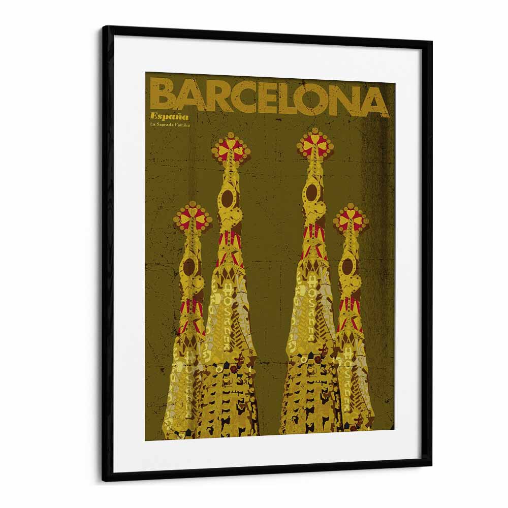 Barcelona-espana  Travel Posters in Black Frame With Mount