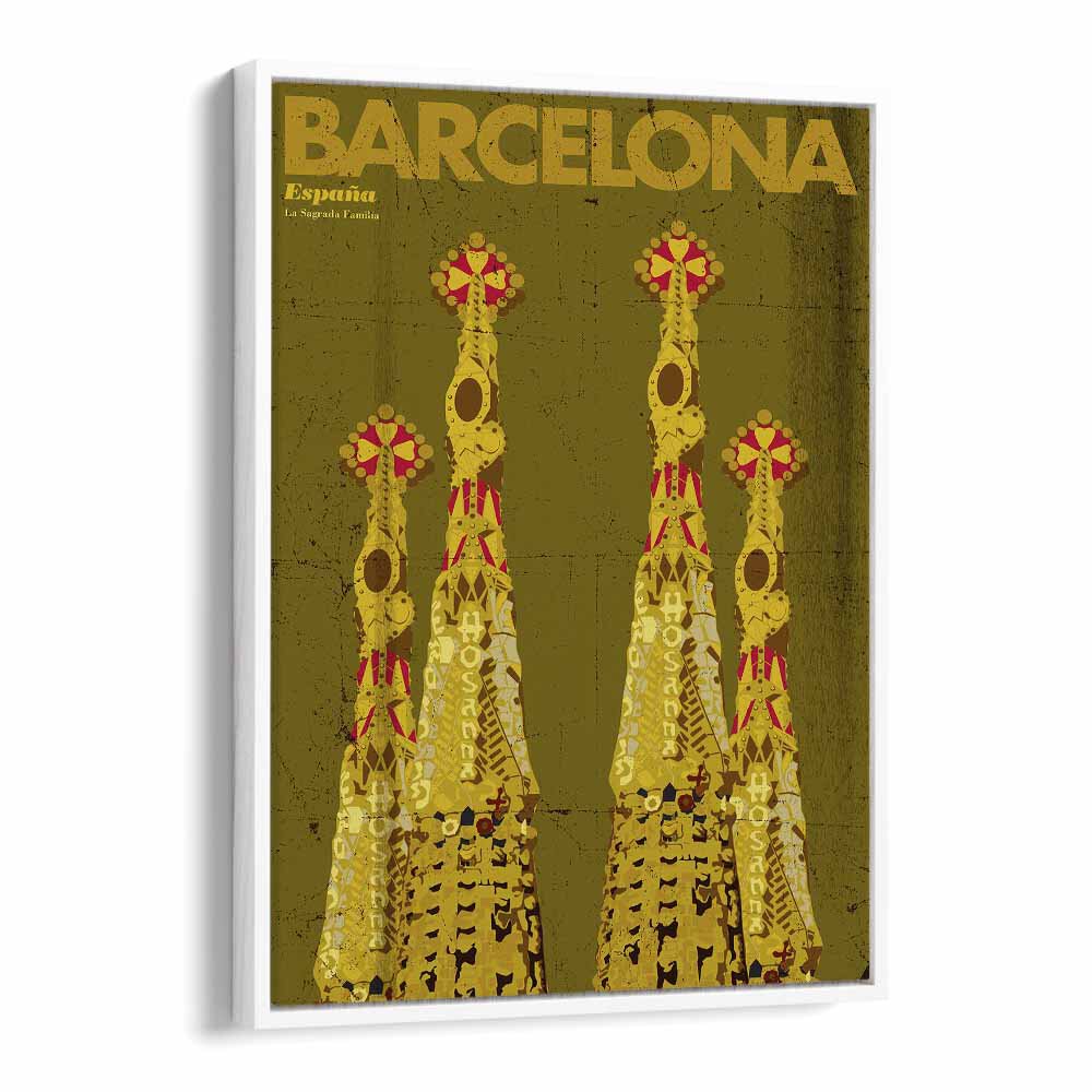 Barcelona-espana  Travel Posters in White Floater Frame