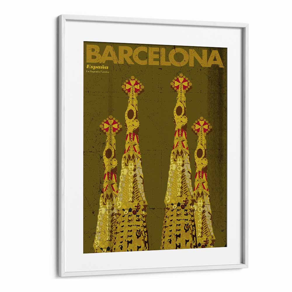 Barcelona-espana  Travel Posters in White Frame With Mount