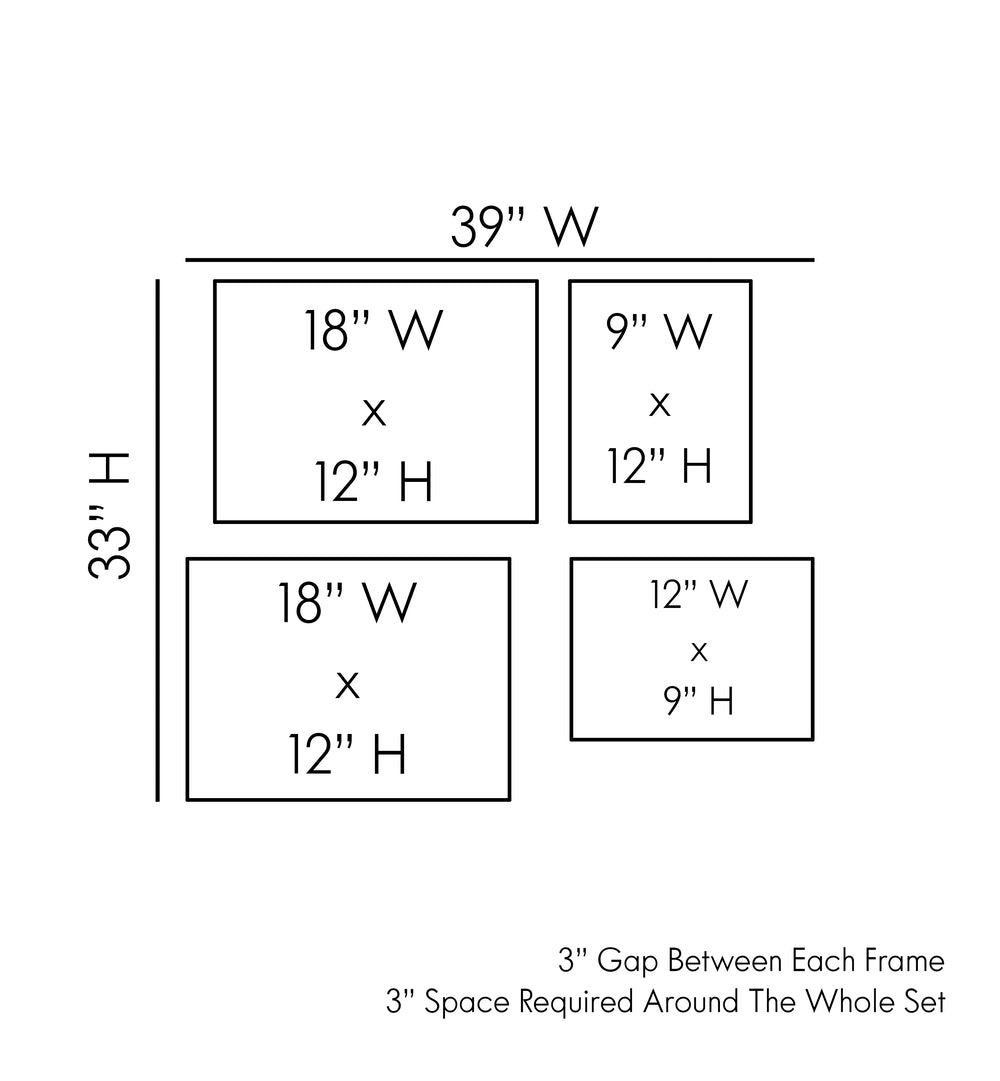 BATHSIDE REVERIE, GALLERY WALLS size guide, showcasing vintage art dimensions for your bathroom sanctuary.