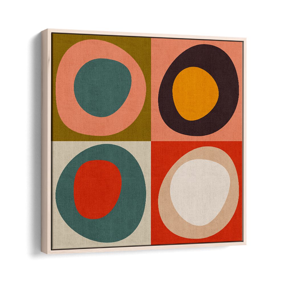 Colorful geometric patterns in BAUHAUS NEW III, ABSTRACT PAINTINGS by Ana Rut Bre, perfect for modern decor.