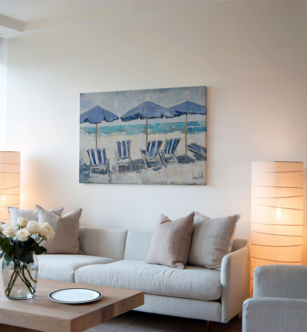 BEACH CHAIRS , BEACH PAINTINGS