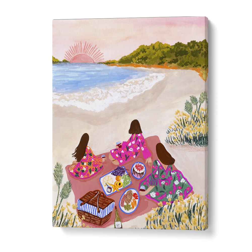 Beach Picnic By Sarah Gesek Coastal Wall Art Prints in Gallery Wrap