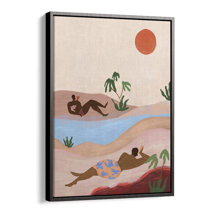 Beach Please By Arty Guava Wall Art Prints in Black Floater Frame