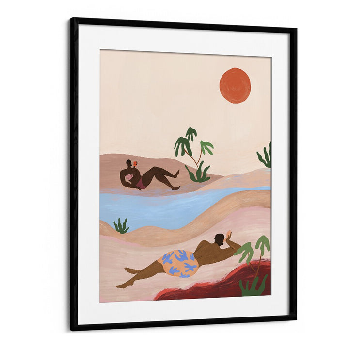 Beach Please By Arty Guava Wall Art Prints in Black Frame With Mount