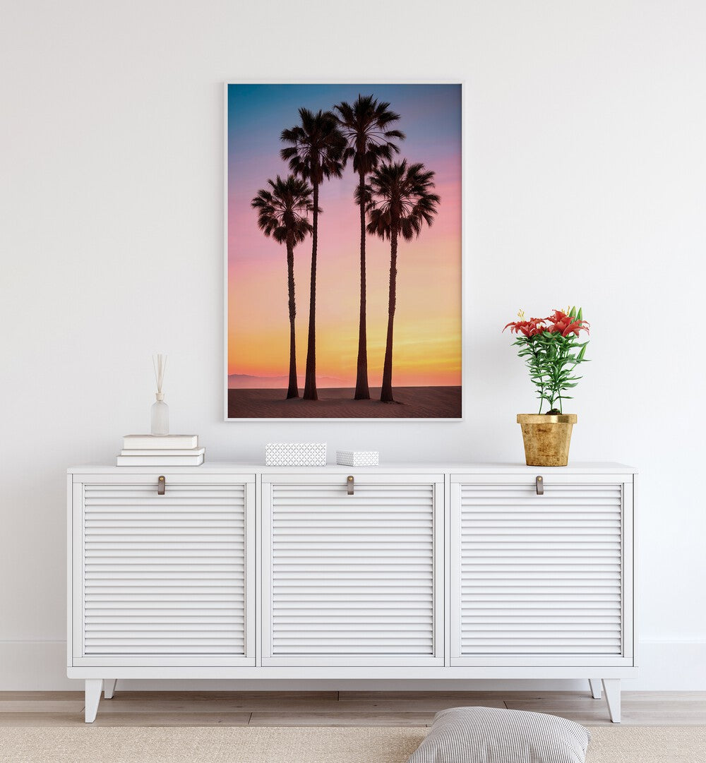 Stunning BEACH SUNSET PALMS, BEACH PAINTINGS by Philippe Hugonnard, perfect for a serene living space transformation.