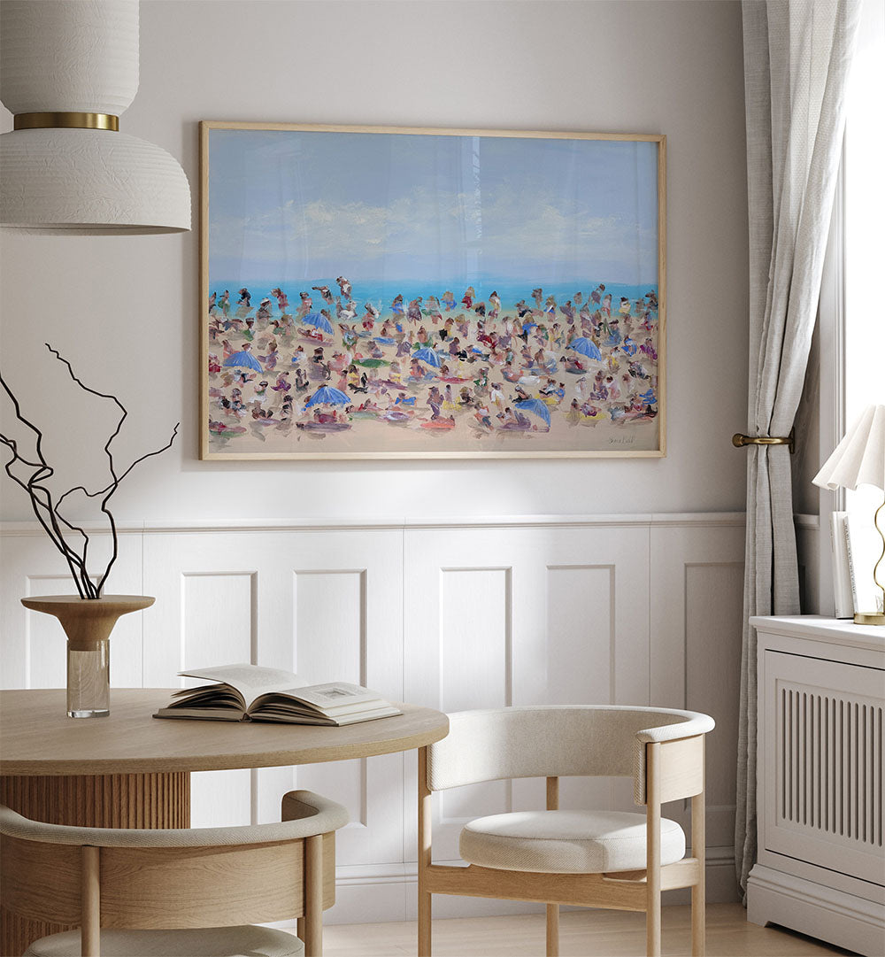 Bright coastal scene showcasing BEACHSIDE BLURS, BEACH PAINTINGS, enhancing serene beach house decor.