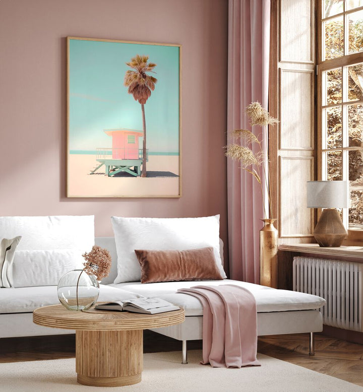 Stylish BEACHSIDE PINK BLISS, BEACH PAINTINGS by Philippe Hugonnard, perfect for vibrant coastal decor.