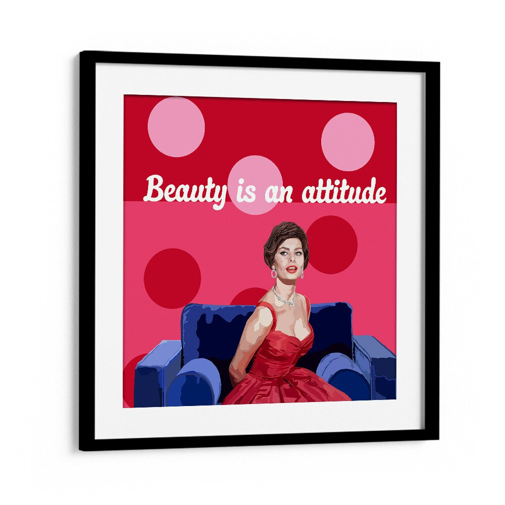 Beauty On The Couch By Lynnda Rakos Pop Art Paintings Pop Art Prints in Black Frame With Mount