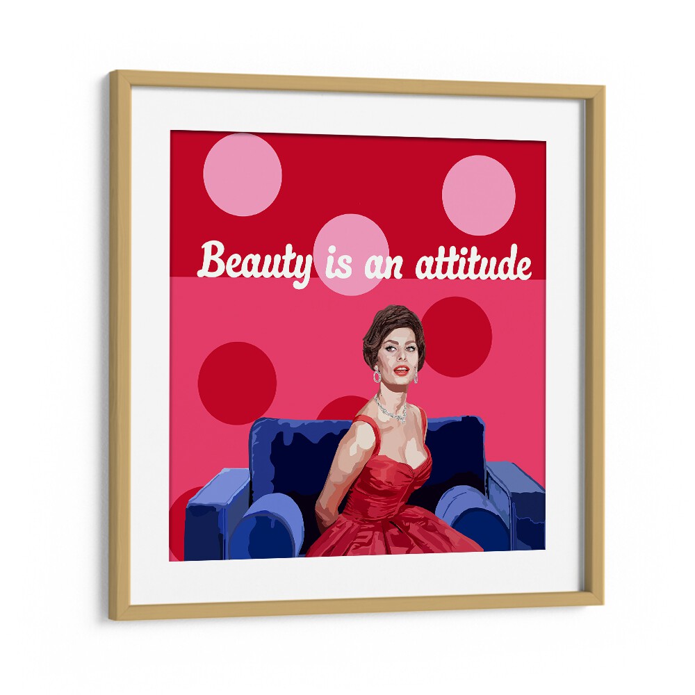 Beauty On The Couch By Lynnda Rakos Pop Art Paintings Pop Art Prints in Oak Wood Frame With Mount