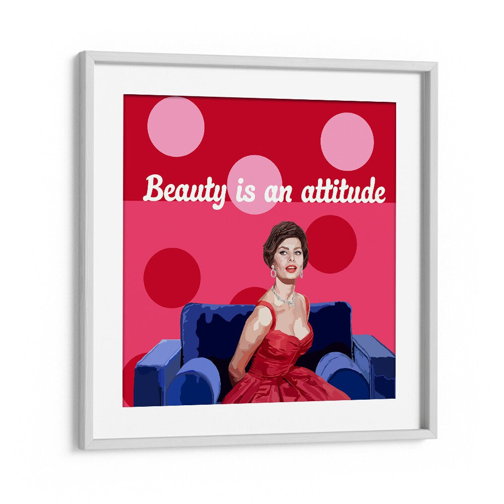 Beauty On The Couch By Lynnda Rakos Pop Art Paintings Pop Art Prints in White Frame With Mount