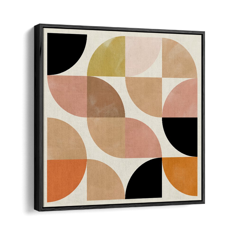 Beige Viertel Circles By Ana Rut Bre Abstract Art Abstract Paintings in Black Floater Frame