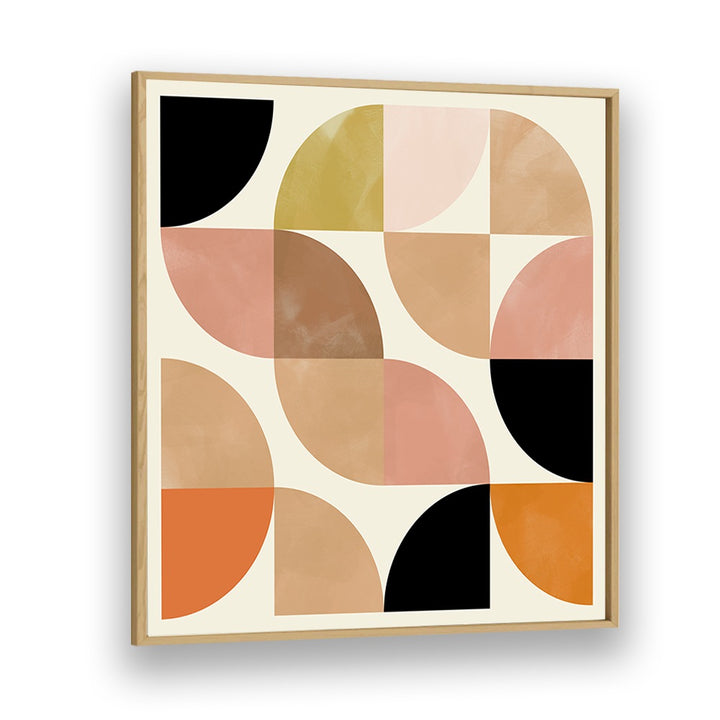 Beige Viertel Circles By Ana Rut Bre Abstract Art Abstract Paintings in Oak Wood Plain Frame