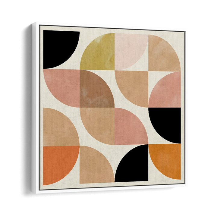 Beige Viertel Circles By Ana Rut Bre Abstract Art Abstract Paintings in White Floater Frame