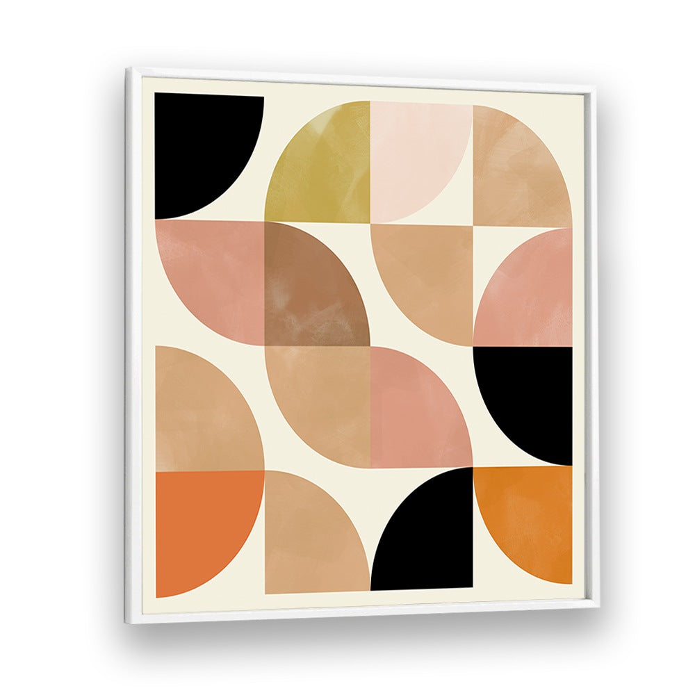 Beige Viertel Circles By Ana Rut Bre Abstract Art Abstract Paintings in White Plain Frame