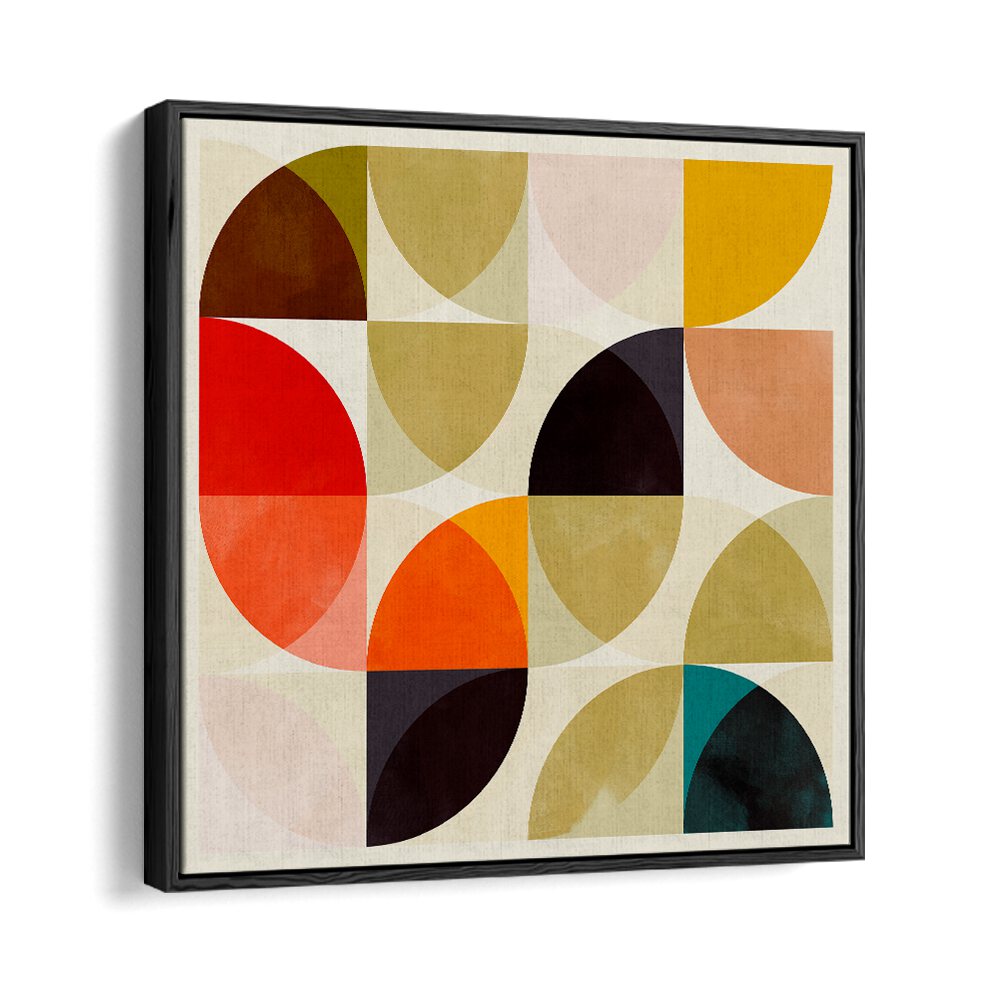 Beige Viertel Circles Ineinander By Ana Rut Bre Abstract Art Abstract Wall Art in Black Floater Frame