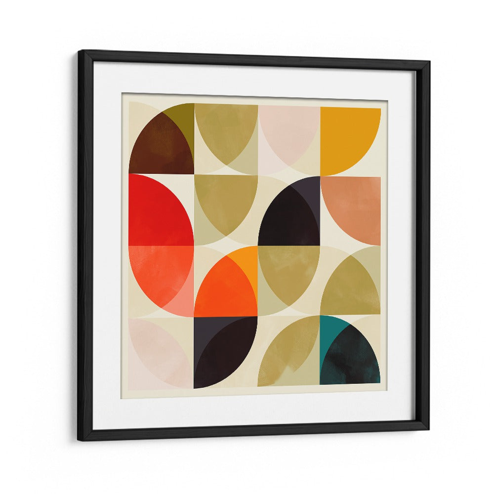 Beige Viertel Circles Ineinander By Ana Rut Bre Pop Art Paintings Pop Art Prints in Black Frame With Mount