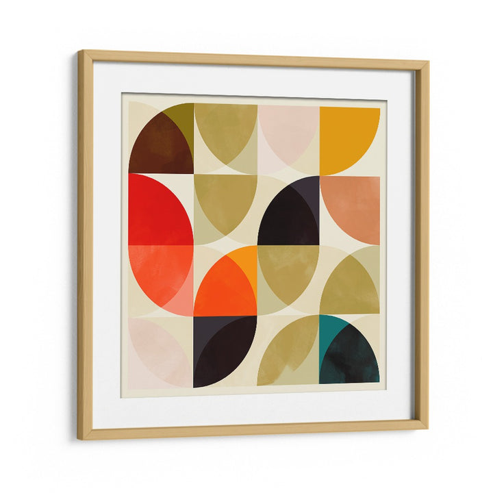 Beige Viertel Circles Ineinander By Ana Rut Bre Pop Art Paintings Pop Art Prints in Oak Wood Frame With Mount