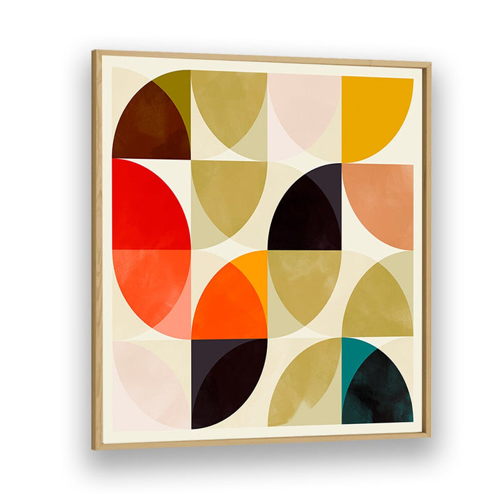 Beige Viertel Circles Ineinander By Ana Rut Bre Pop Art Paintings Pop Art Prints in Oak Wood Plain Frame