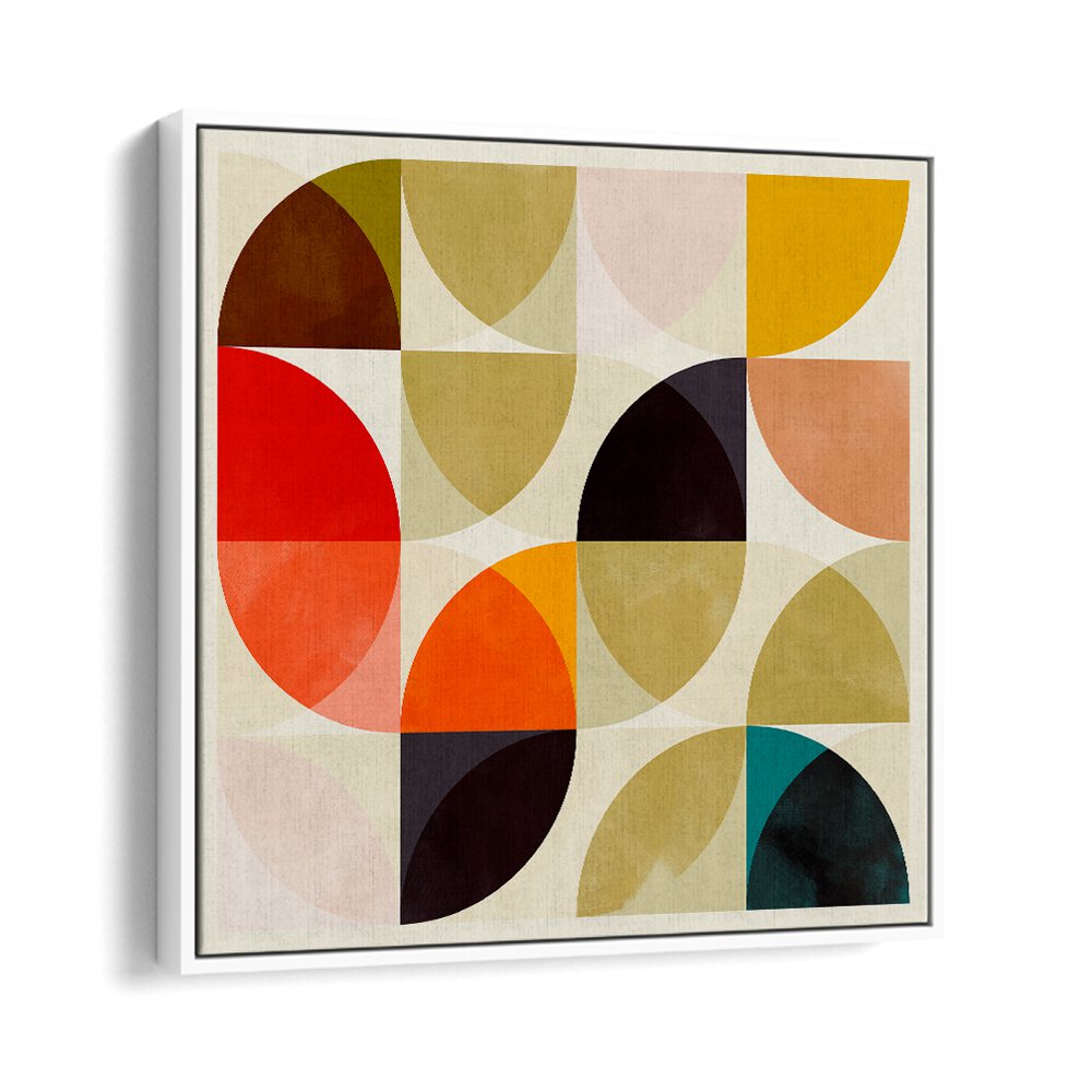 Beige Viertel Circles Ineinander By Ana Rut Bre Pop Art Paintings Pop Art Prints in White Floater Frame