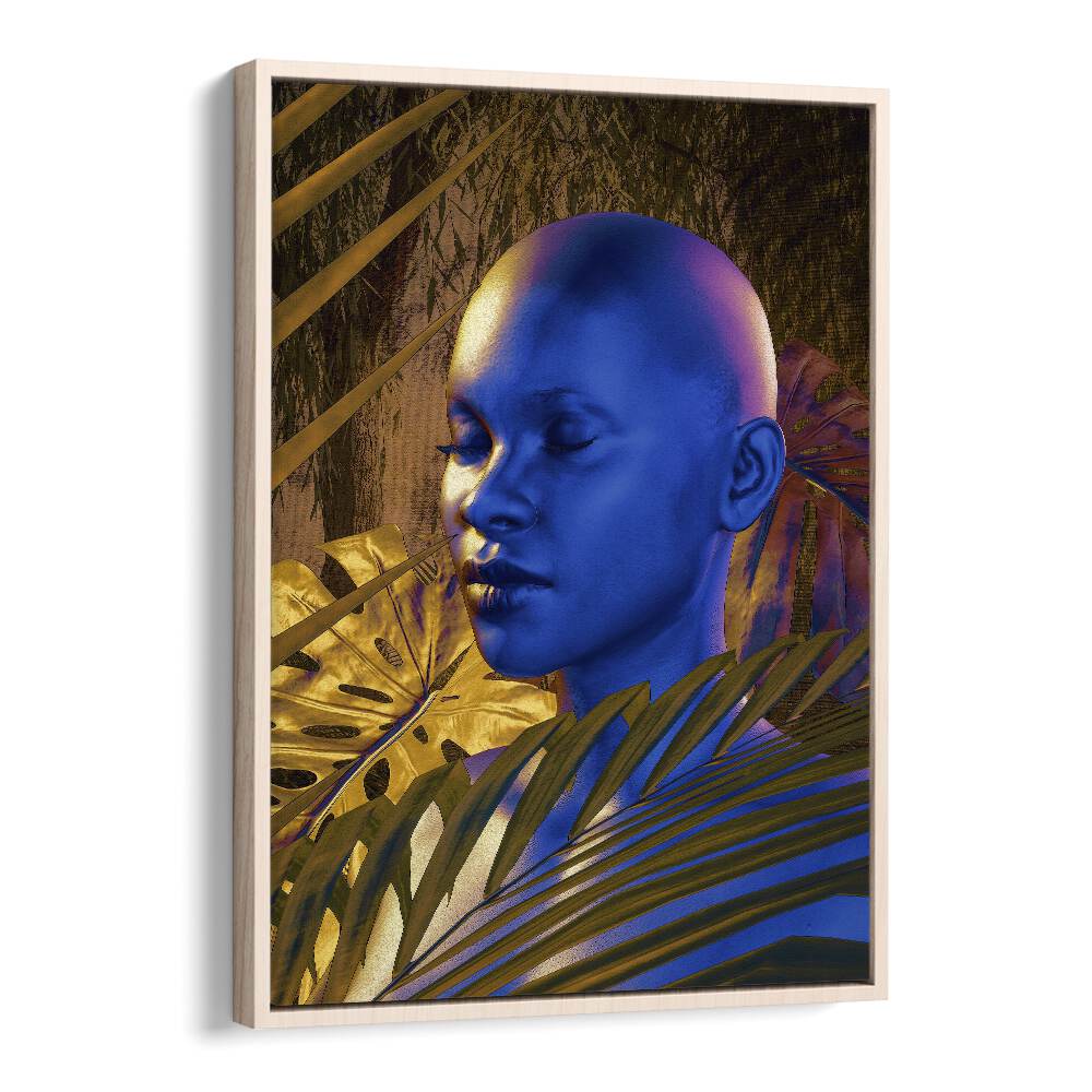 Being By Cosmo Zach Surreal Art Prints Surrealism in Oak Wood Floater Frame