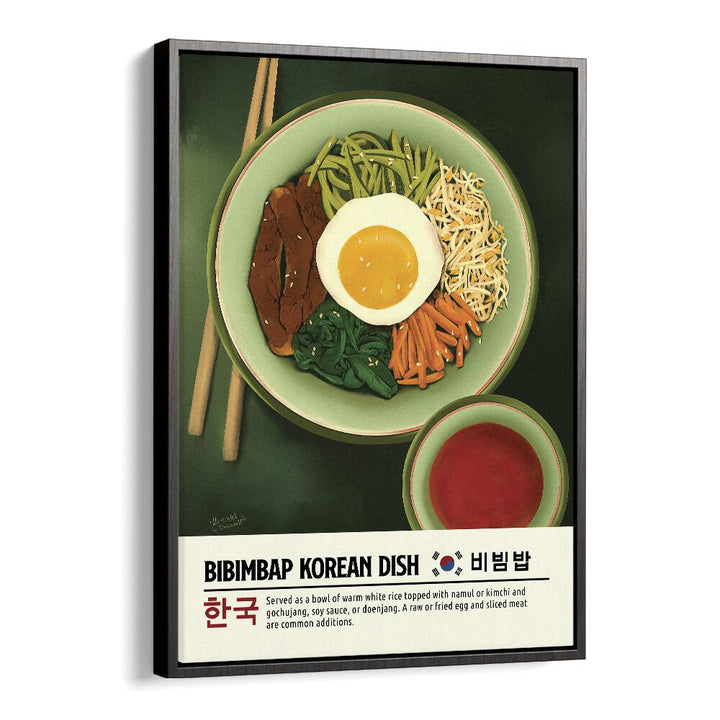 Bibimbap by Studio Mandariini Kitchen Posters Kitchen Art Prints in Black Floater Frame