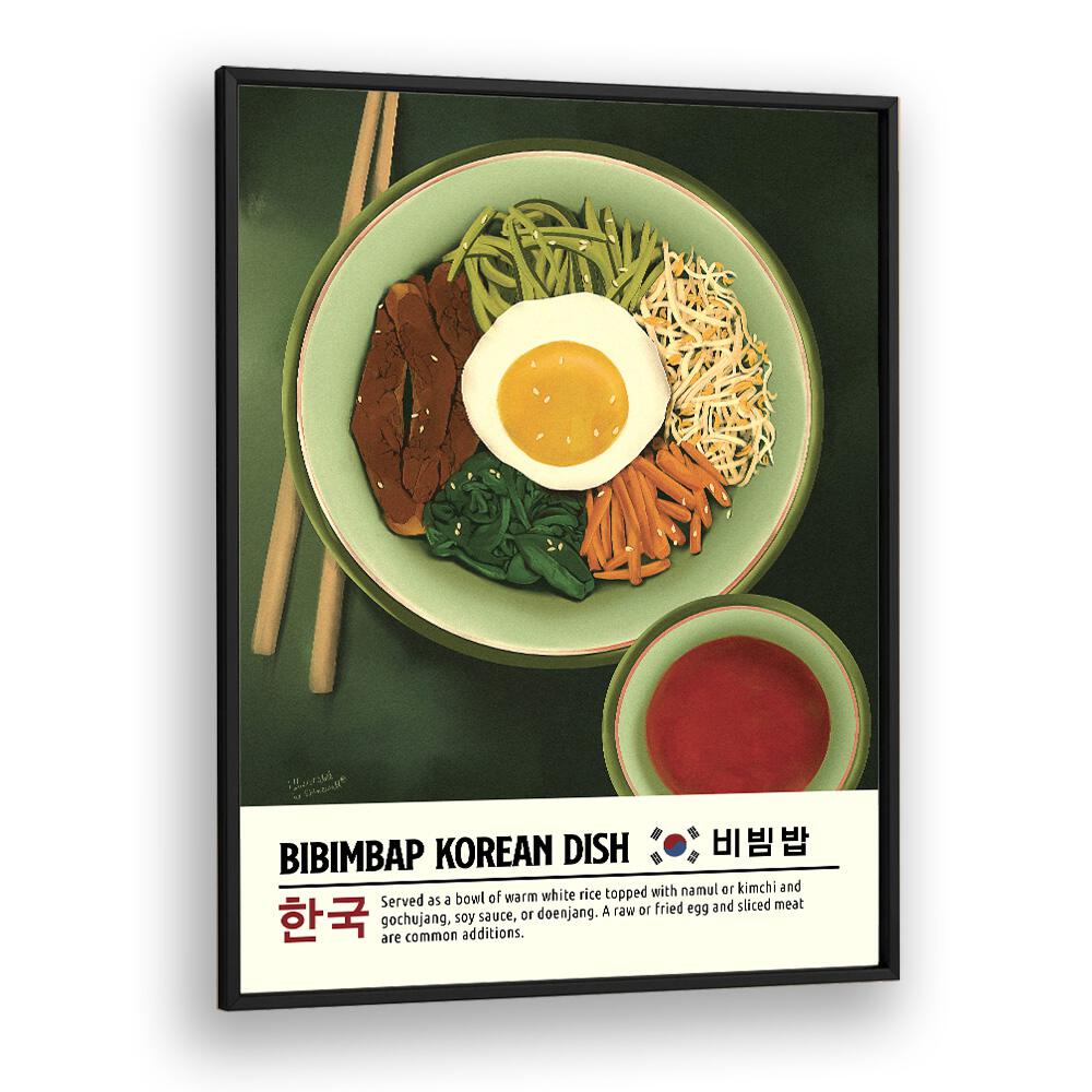 Bibimbap by Studio Mandariini Kitchen Posters Kitchen Art Prints in Black Plain Frame