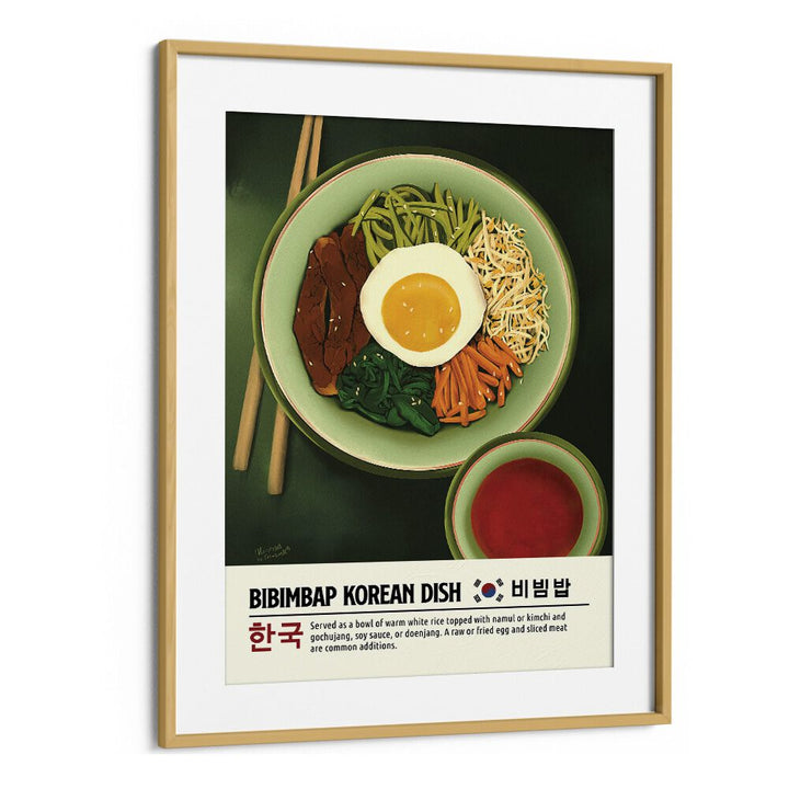 Bibimbap by Studio Mandariini Kitchen Posters Kitchen Art Prints in Oak Wood Frame With Mount