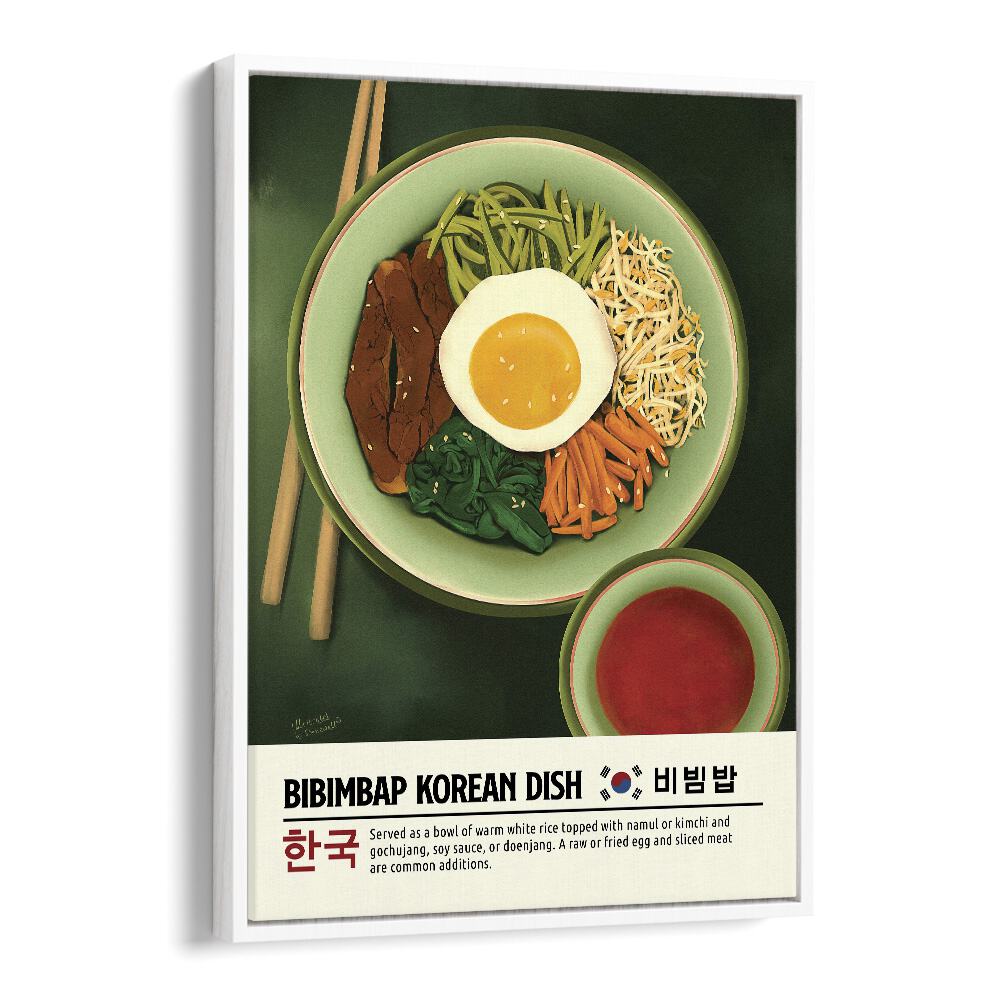 Bibimbap by Studio Mandariini Kitchen Posters Kitchen Art Prints in White Floater Frame