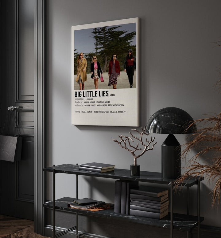 Big Little Lies 2017 Movie Posters in Gallery Wrap hanging on wall above console table beside door and window