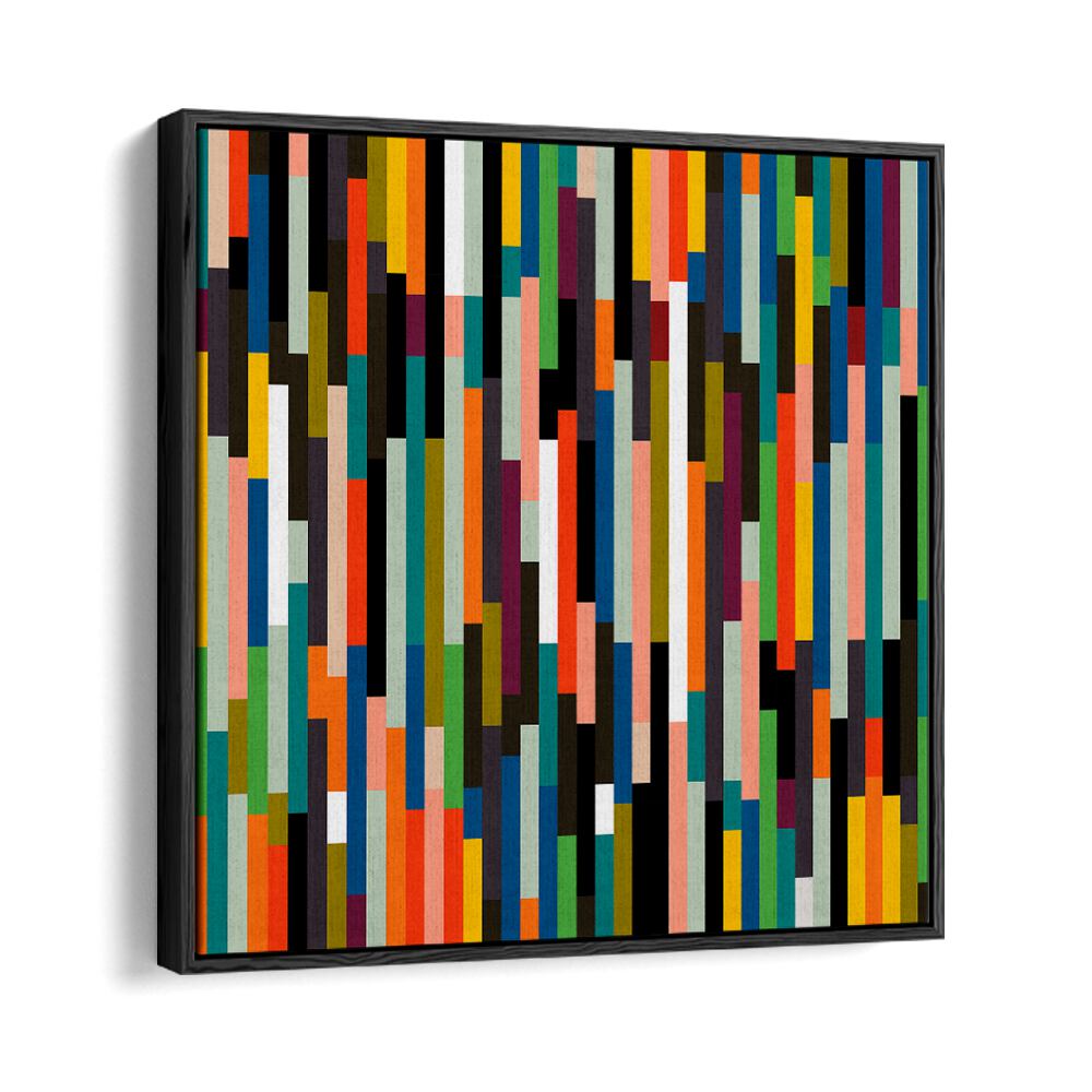 Big Retro Stripes By Ana Rut Bre Abstract Art Abstract Paintings in Black Floater Frame