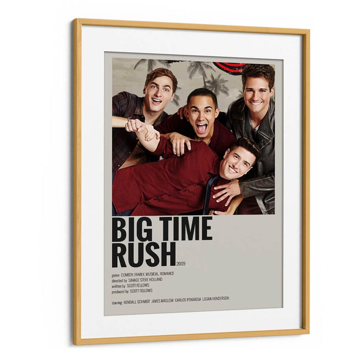 Big Time Rush 2009 Movie Posters in Oak Wood Frame With Mount