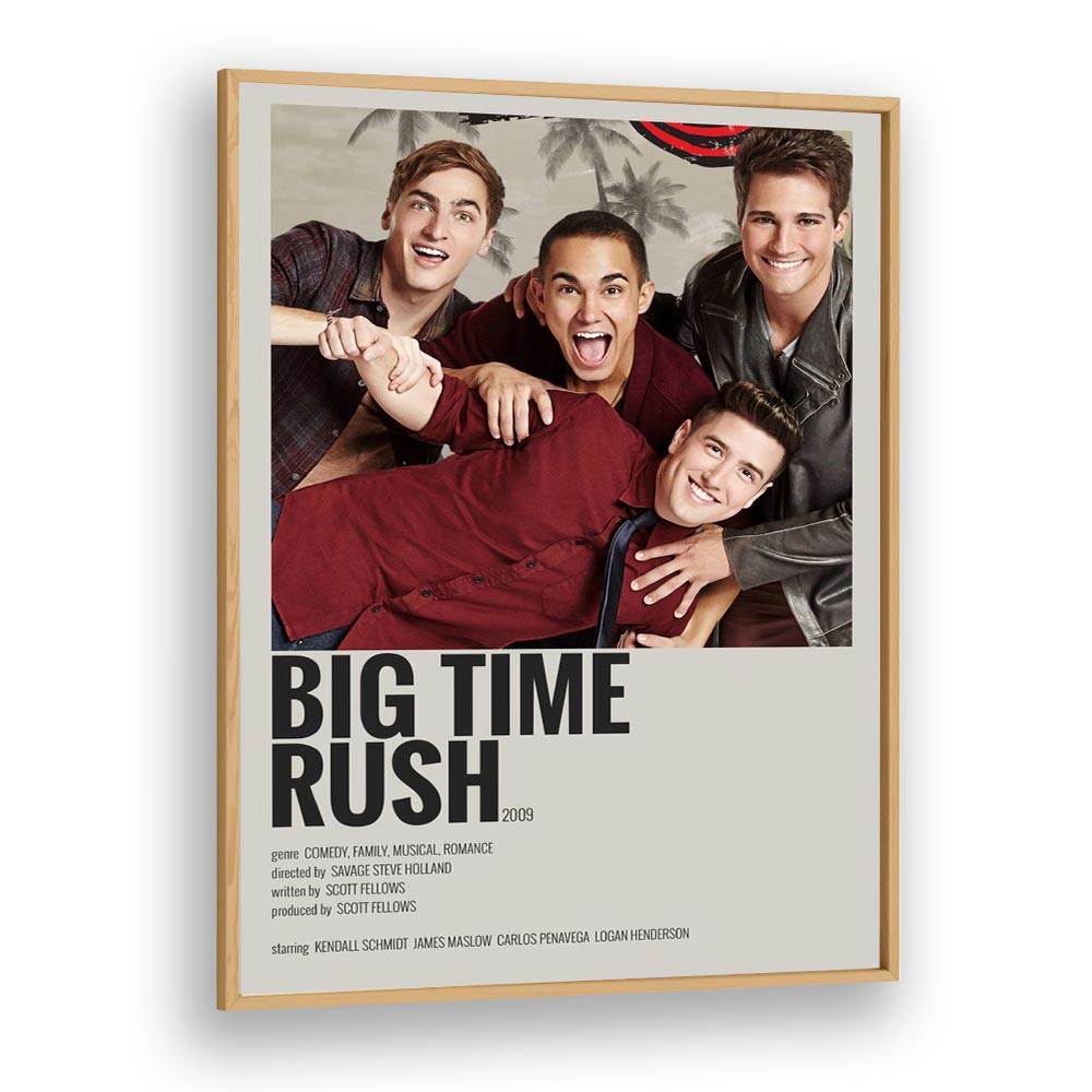 Big Time Rush 2009 Movie Posters in Oak Wood Plain Frame