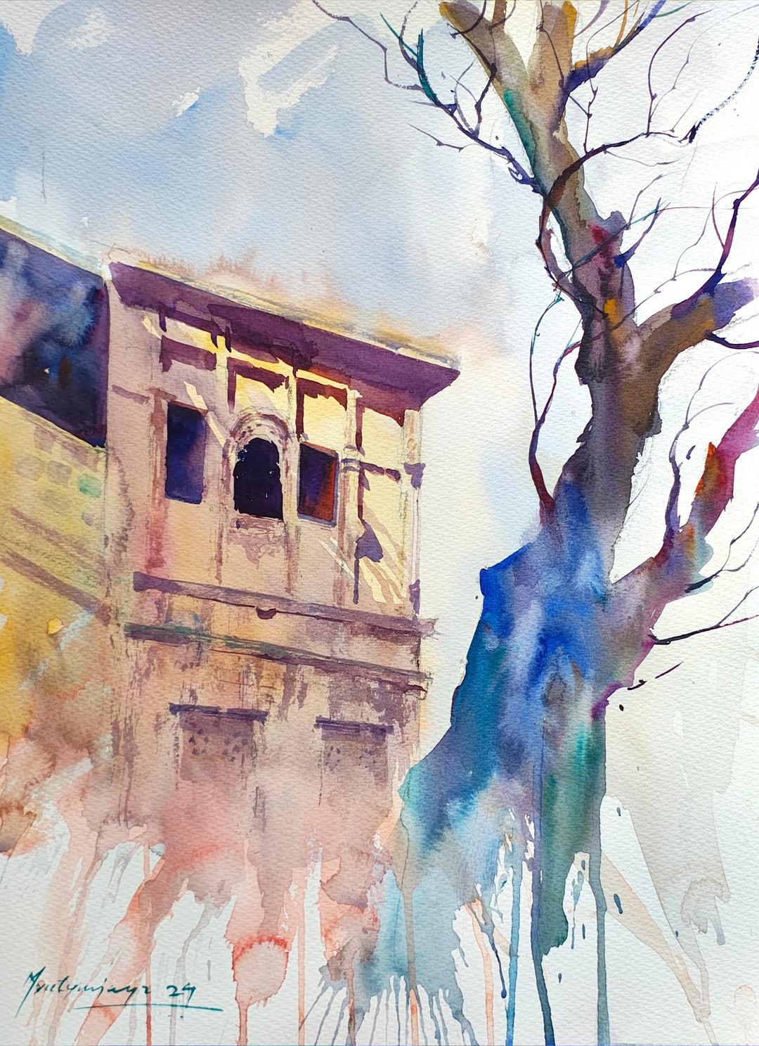 A SLICE OF JODHPUR ,HANDMADE ARTWORKS ,  SET OF 3 PAINTINGS