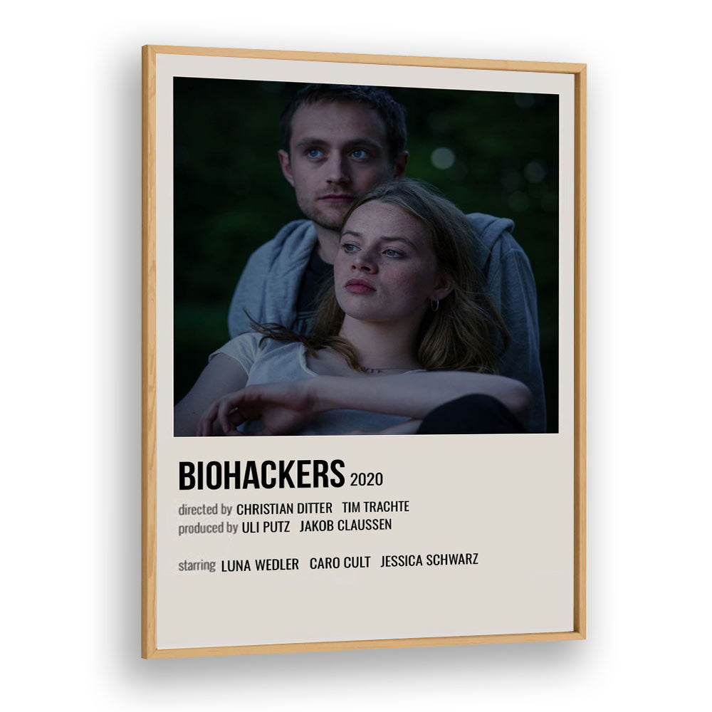 Biohackers 2020 Movie Posters in Oak Wood Plain Frame