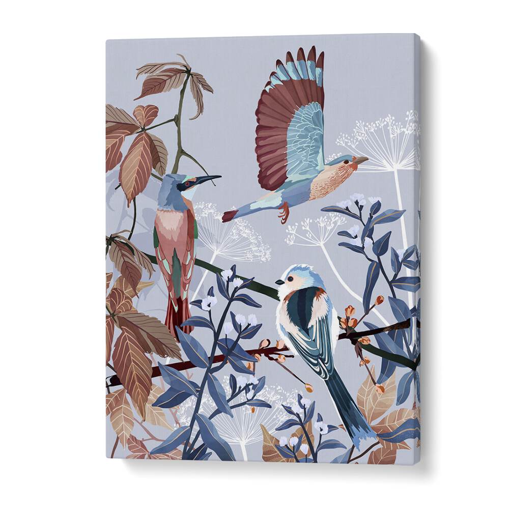 Birds Of Winter by Goed Blauw Kids Paintings in Gallery Wrap