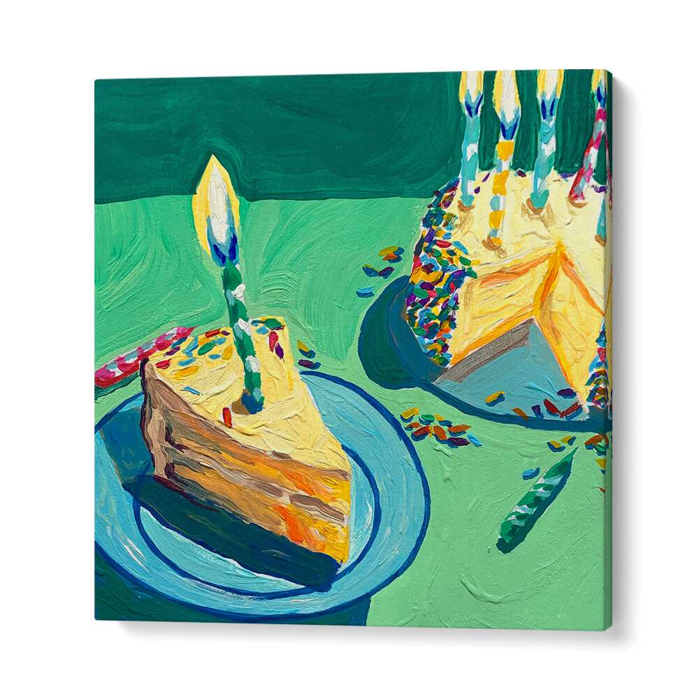 Birthday Cake by Key And Sea Creative Key And Sea Creative Paintings in Gallery Wrap