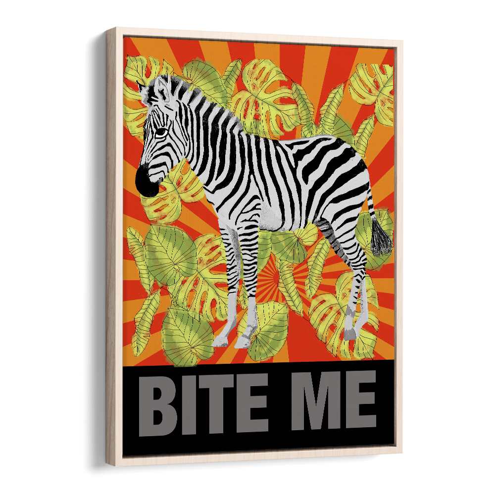 Bite Me By Lynnda Rakos Pop Art Paintings Pop Art Prints in Oak Wood Floater Frame
