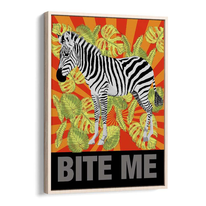 Bite Me By Lynnda Rakos Pop Art Paintings Pop Art Prints in Oak Wood Floater Frame
