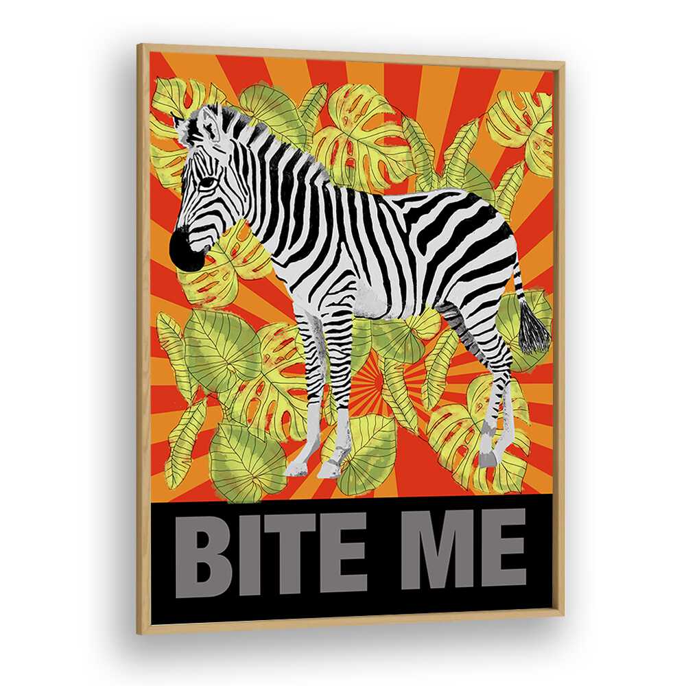 Bite Me By Lynnda Rakos Pop Art Paintings Pop Art Prints in Oak Wood Plain Frame