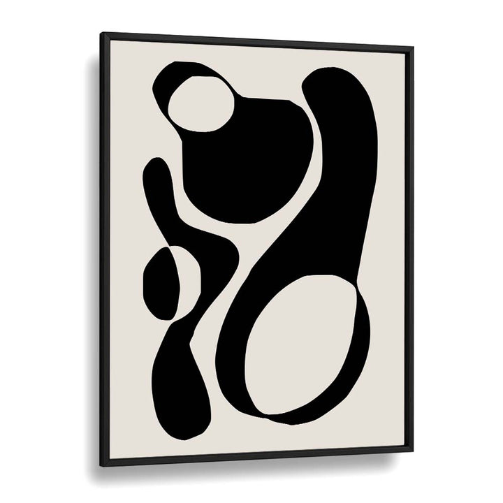 Black And Beige III By Preayna Abstract Art Paintings in Black Plain Frame